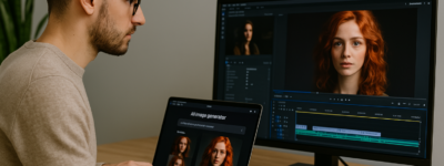 Créateur visuel utilisant l’intelligence artificielle pour générer des images et vidéos professionnelles