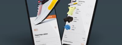 Deux téléphones avec un e-commerce de vêtements